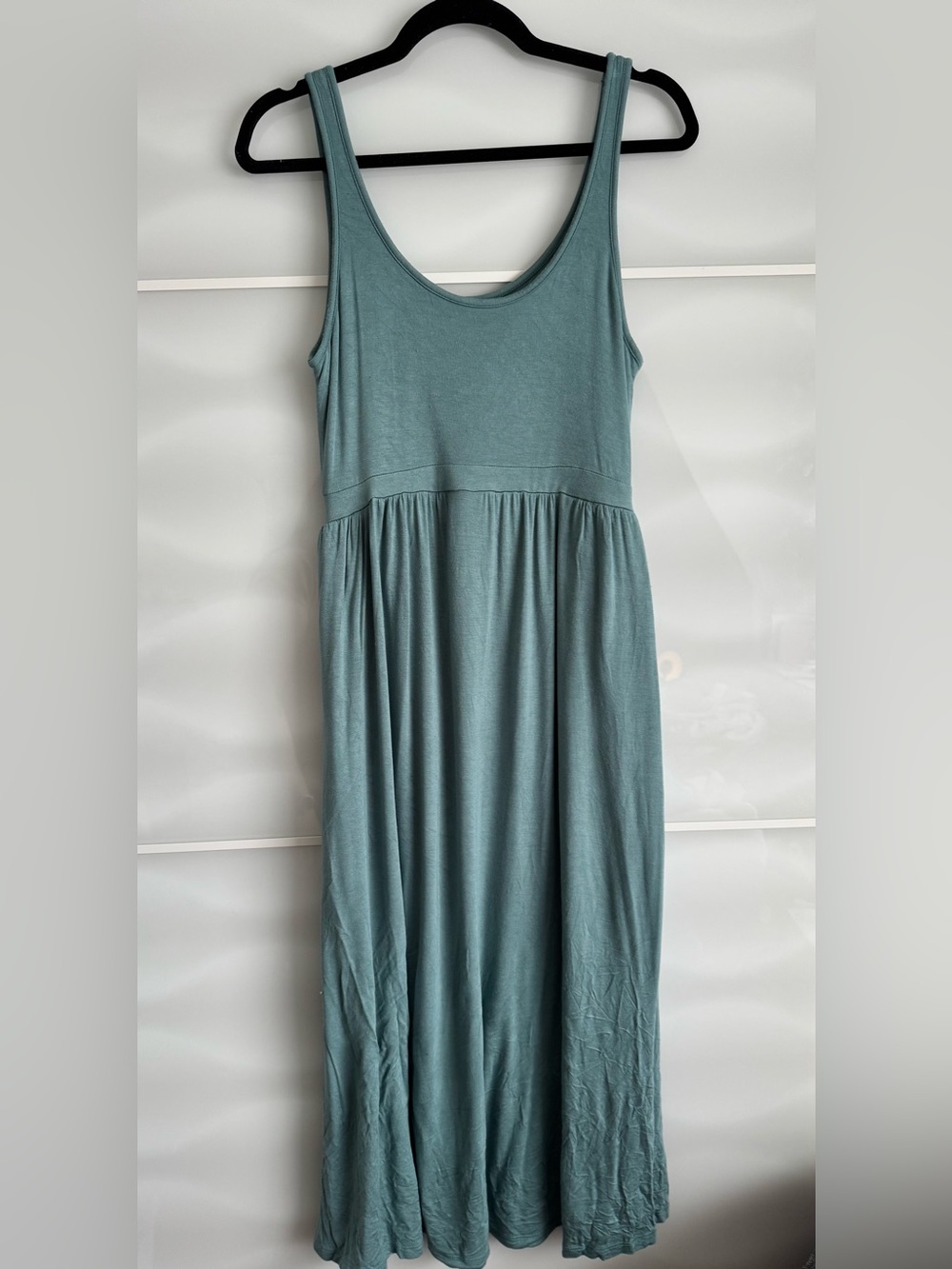 J.O & co tank market dress teal turquoise size L . SPOT Wilfred style POCKETS